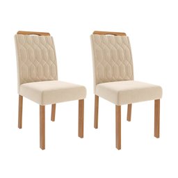 Conjunto Sala de Jantar Mesa Valentina Oval MDF 6 Cadeiras Madeira Maciça - 5