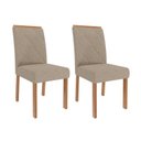 Ver imagem 4 de Conjunto Sala de Jantar 6 Lugares Oval Tampo de Vidro/MDF Ester Cadeiras Fernanda Wood Marrom/Cinamo