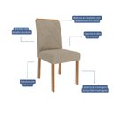 Ver imagem 6 de Conjunto Sala de Jantar 6 Lugares Oval Tampo de Vidro/MDF Ester Cadeiras Fernanda Wood Marrom/Cinamo