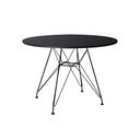 Ver imagem 3 de Mesa Sala de Jantar Eames Eiffel Redonda 90cm Preta com 4 Poltronas Pretas Ferro Preto