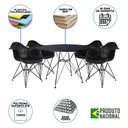 Ver imagem 2 de Mesa Sala de Jantar Eames Eiffel Redonda 90cm Preta com 4 Poltronas Pretas Ferro Preto