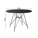 Ver imagem 5 de Mesa Sala de Jantar Eames Eiffel Redonda 90cm Preta com 4 Poltronas Pretas Ferro Preto