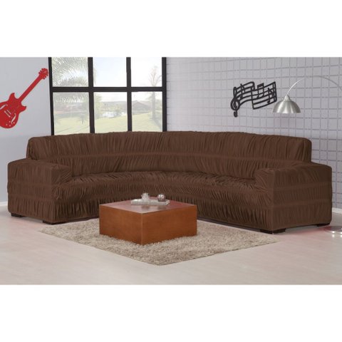 Capa para Sofá de Canto 5 e 6 Lugares - Tabaco