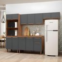 Ver imagem 2 de Armario de Cozinha Pop 2 Fornos com 12 Portas e 1 Gaveta Freijo/chumbo/freijo