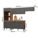 Ver imagem 4 de Armario de Cozinha Pop 2 Fornos com 12 Portas e 1 Gaveta Freijo/chumbo/freijo