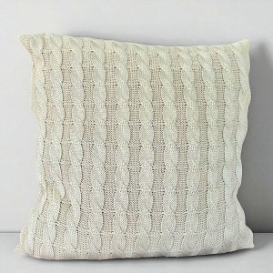 Capa de Almofada Decorativa 45x45 Tricot Bege