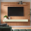 Ver imagem 2 de Painel Ripado para Tv 65 Pol com Led 2 Gavetas 223cm Baraka D03 Freijó Off White - Lyam Decor
