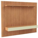 Ver imagem 1 de Painel Ripado para Tv 65 Pol com Led 2 Gavetas 223cm Baraka D03 Freijó Off White - Lyam Decor