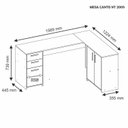 Ver imagem 4 de Escrivaninha Mesa Escritório em L 2 Gavetas 3 Portas Office Nt 2005