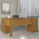 Ver imagem 6 de Escrivaninha Mesa Escritório em L Office Nt 2005 2 Gavetas 3 Portas 157cm Freijo Trend Marrom
