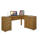 Ver mais imagens de Escrivaninha Mesa Escritório em L Office Nt 2005 2 Gavetas 3 Portas 157cm Freijo Trend Marrom