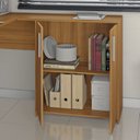 Ver imagem 7 de Escrivaninha Mesa Escritório em L Office Nt 2005 2 Gavetas 3 Portas 157cm Freijo Trend Marrom