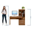 Ver imagem 7 de Escrivaninha Mesa Escritório com Estante Office Nt 2010 2 Gavetas 131,5cm Freijo Trend Marrom