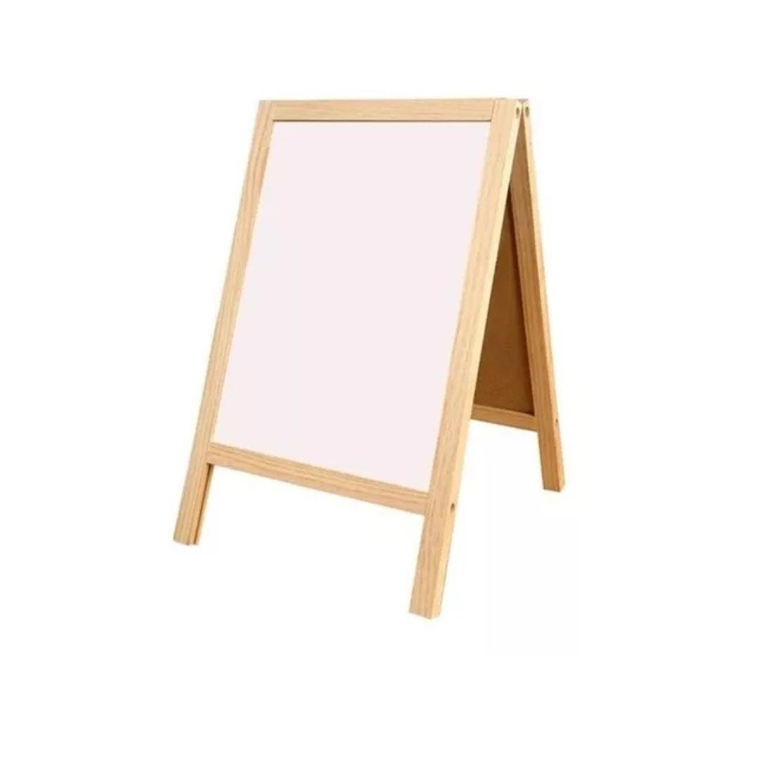 Cavalete Propaganda Branco 100x60 Cm Mold. Madeira Dupla Face C ...
