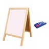 Cavalete Propaganda Branco 100x60 Cm Mold. Madeira Dupla Face C/ Marcador e Apagador Gv Office Caval - 4