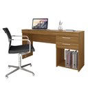 Ver imagem 2 de Escrivaninha Mesa Escritório Office 2 Gavetas 121cm Freijo Trend Marrom