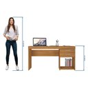 Ver imagem 7 de Escrivaninha Mesa Escritório Office 2 Gavetas 121cm Freijo Trend Marrom