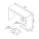 Ver imagem 3 de Escrivaninha Mesa Escritório Office 2 Gavetas 121cm Freijo Trend Marrom