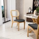 Ver imagem 2 de Kit 4 Cadeiras para Sala de Jantar Cozinha Estofada e Tela Mariah L02 Linho Cinza Escuro - Lyam Deco