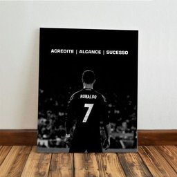 Kit 3 Quadro Cr7 Motivação Cristiano Ronaldo Mdf Tratado 40x28cm - 3