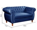 Ver imagem 5 de Sofá Nobreza 2 Lugares Cor:Veludo Azul 210