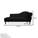 Ver imagem 3 de Recamier Divã Juliana 140cm com Strass - Esquerda Suede: Cinza