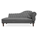 Ver imagem 1 de Recamier Divã Juliana 140cm com Strass - Esquerda Suede: Cinza