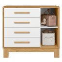 Ver imagem 7 de Conjunto Infantil Luar Berço Mini Cama Cômoda Guarda Roupa 4 Portas 6 Gavetas MDP Freijó Branco