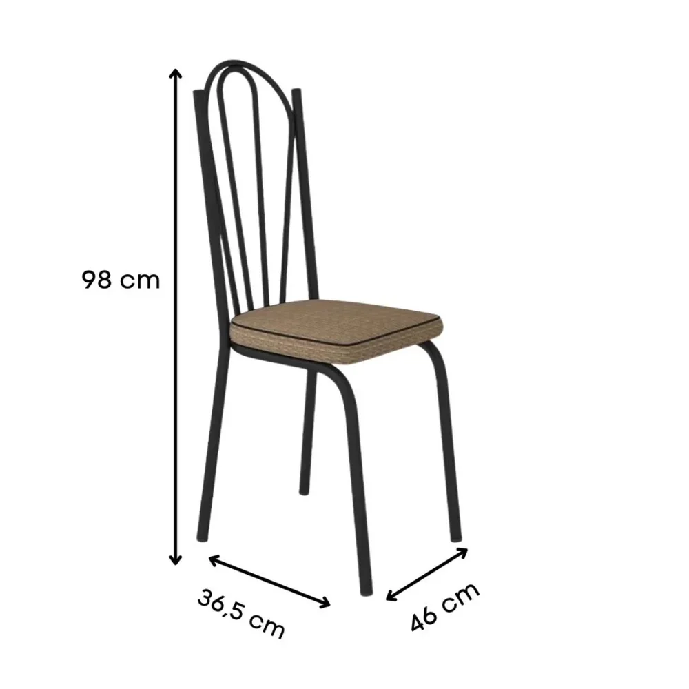 Conjunto Mesa Malva Sala de Jantar com 6 Cadeiras 121 Assento Rattan - Artefamol - 3