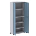 Ver imagem 2 de Armário Alto 2 Portas Pandin 80 Cm (largura) Inmetro Estrutura Aço Cinza e Portas Azul Dali C-