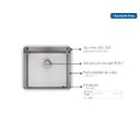 Ver imagem 2 de Cuba de Embutir Quadrum 45 U Tramontina 45 X 40 X 20 Cm em Aço Inox Acetinado