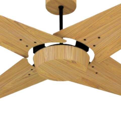 Ventilador de Teto Com Controle Remoto Natuvent Callis No Light 4 Pás Madeira Freijó 127v