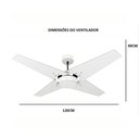 Ver imagem 3 de Ventilador de Teto Com Controle Remoto Natuvent Callis No Light 4 Pás Madeira Freijó 127v