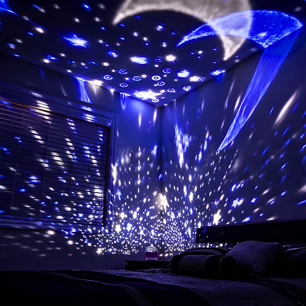 Luminária Projetor Estrelas 360º Abajur Star Master - Azul - 4