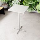Ver imagem 1 de Mesa Alta Bar Bistrô Quadrada Madeira Industrial White Tampo Branco Conjunto de Mesas e Cadeiras