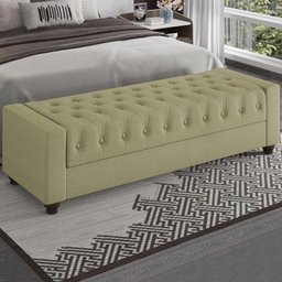 Recamier Calçadeira Bau 140 cm Pes MDF Parri Linho SL 75 Peer - 2