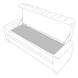 Recamier Calçadeira Bau 140 cm Pes MDF Parri Linho SL 75 Peer - 5