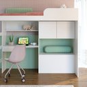 Ver imagem 1 de Quarto Juvenil com Cama Alta 80 Lion e Cama 80 Tókio Branco
