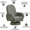 Ver imagem 4 de Poltrona de Amamentação com Balanço Giratória Cone Dolce D02 Tramado Verde C-296 - Lyam Decor