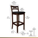 Ver imagem 3 de Banqueta Alta X 103cm x 38 cm Copacabana Preto/Capuccino