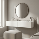 Ver imagem 1 de Aparador Eros 90cm Suspenso Penteadeira Flutuante com Gavetas Moderno Estilo Minimalista:branco