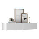 Ver imagem 4 de Aparador Eros 90cm Suspenso Penteadeira Flutuante com Gavetas Moderno Estilo Minimalista:branco