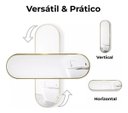 Ver imagem 7 de Espelho Oval com Moldura Alumínio Dourada 100x30cm
