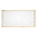 Ver imagem 3 de Travessa Bandeja de Vidro Retangular Diamond Fio de Ouro - Lyor