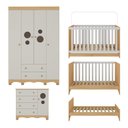 Ver mais imagens de Quarto de Bebê Completo com Berço Americano 3 em 1 Suspiro Multimóveis Mp4616 Madeirado/off White