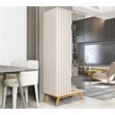 Ver imagem 3 de Cristaleira com Lateral e Porta Ripada Jb Açaí Vidro Temp 4mm e Pés e Travessas em Madeira Maciça