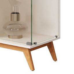 Cristaleira com Lateral e Porta Ripada Jb Açaí Vidro Temp 4mm e Pés e Travessas em Madeira Maciça - 8