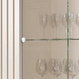 Cristaleira com Lateral e Porta Ripada Jb Açaí Vidro Temp 4mm e Pés e Travessas em Madeira Maciça - 9