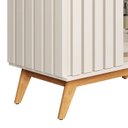 Ver imagem 7 de Cristaleira com Lateral e Porta Ripada Jb Açaí Vidro Temp 4mm e Pés e Travessas em Madeira Maciça