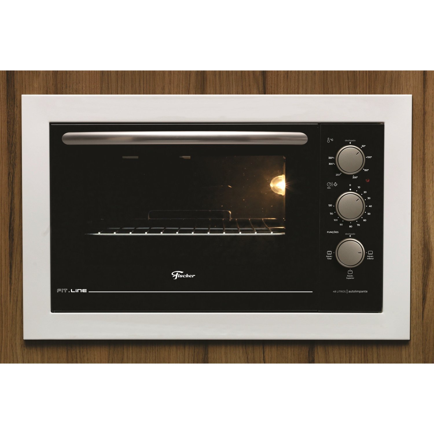 Forno Eletrico Fischer Fit Line Embutir 48l Frontal Branco 127v - 1